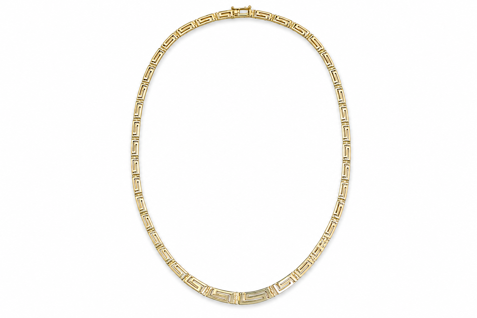 14ct gold Greek Key Graduated Necklace