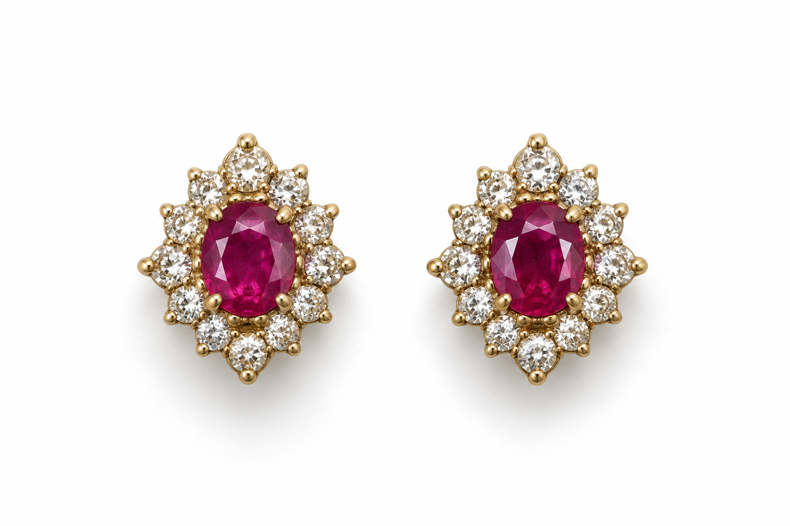 18ct Ruby Dia Earrings