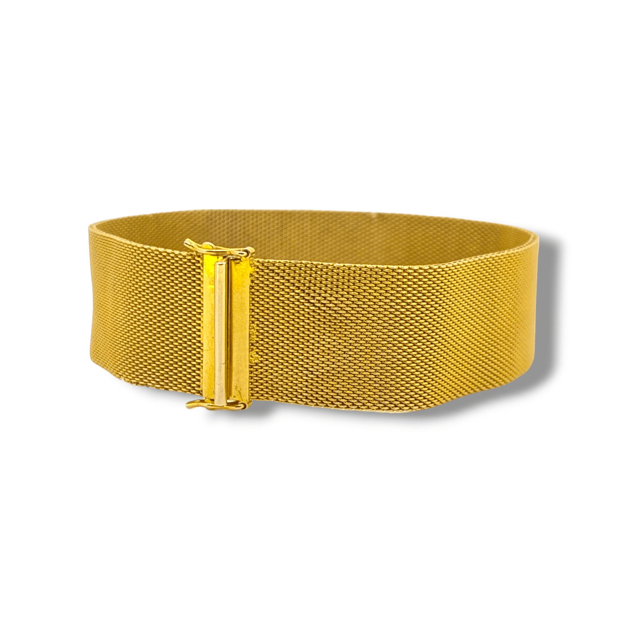 18 Carat Gold Woven Flexible Mesh Bracelet