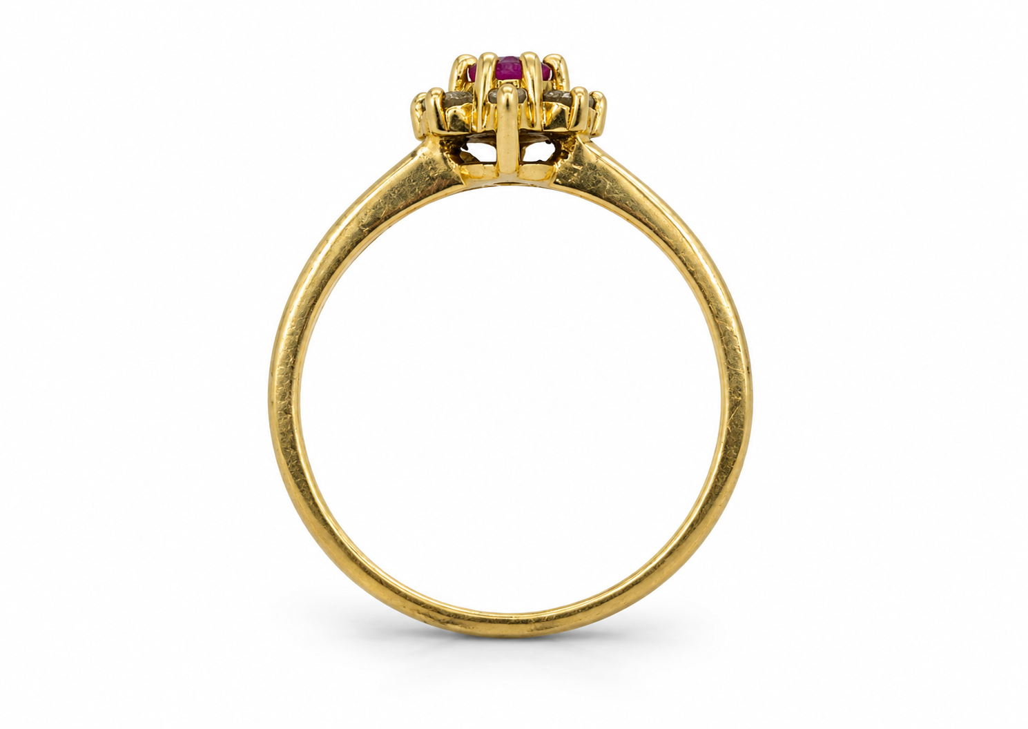 14ct Gold Ruby & Diamond Cluster Ring - Image 4