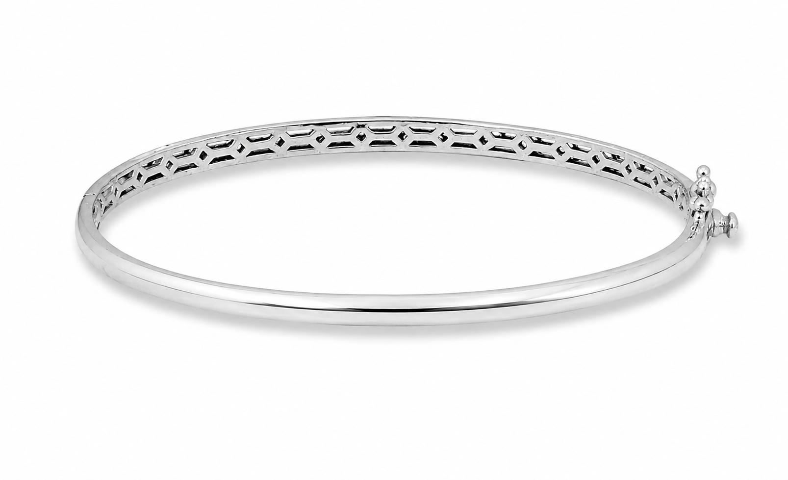 9ct White Gold Diamond Bangle - Image 2