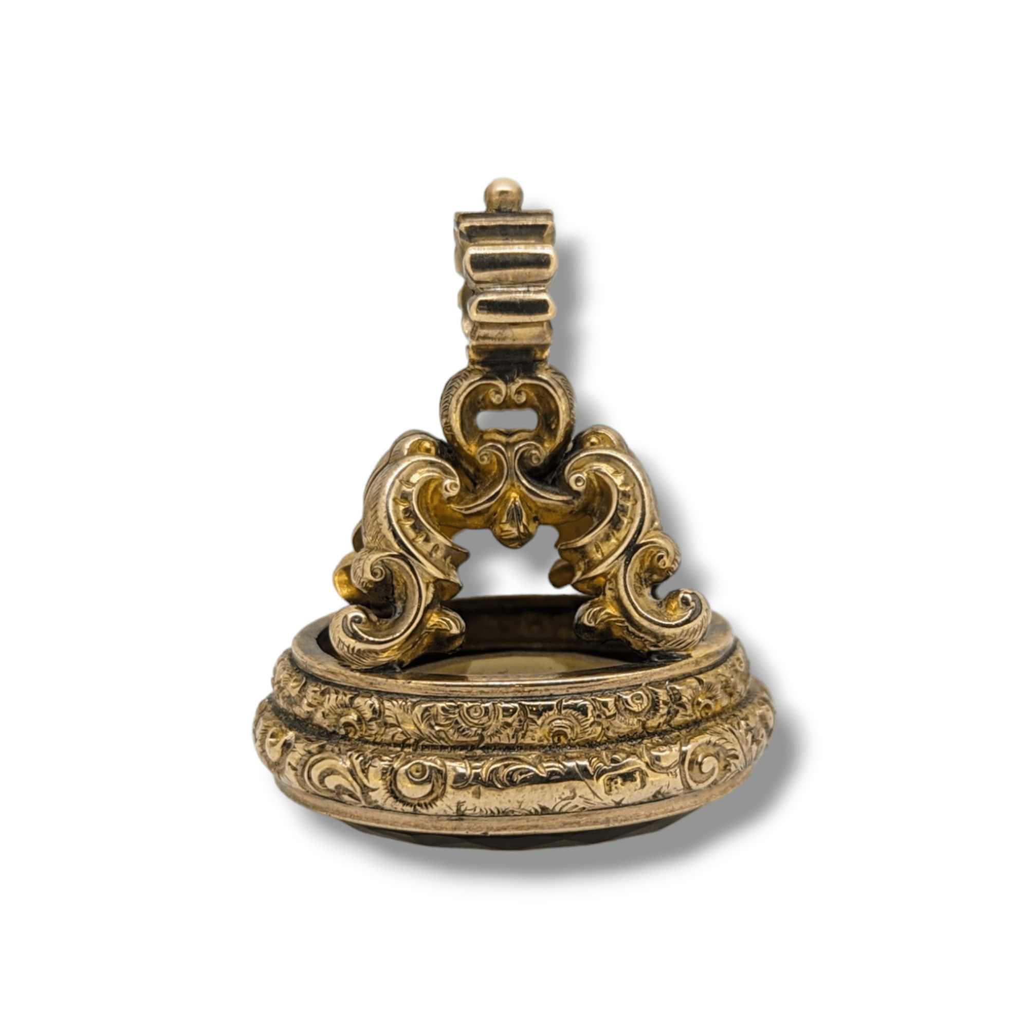 Antique 9 Carat Gold Citrine Fob Seal