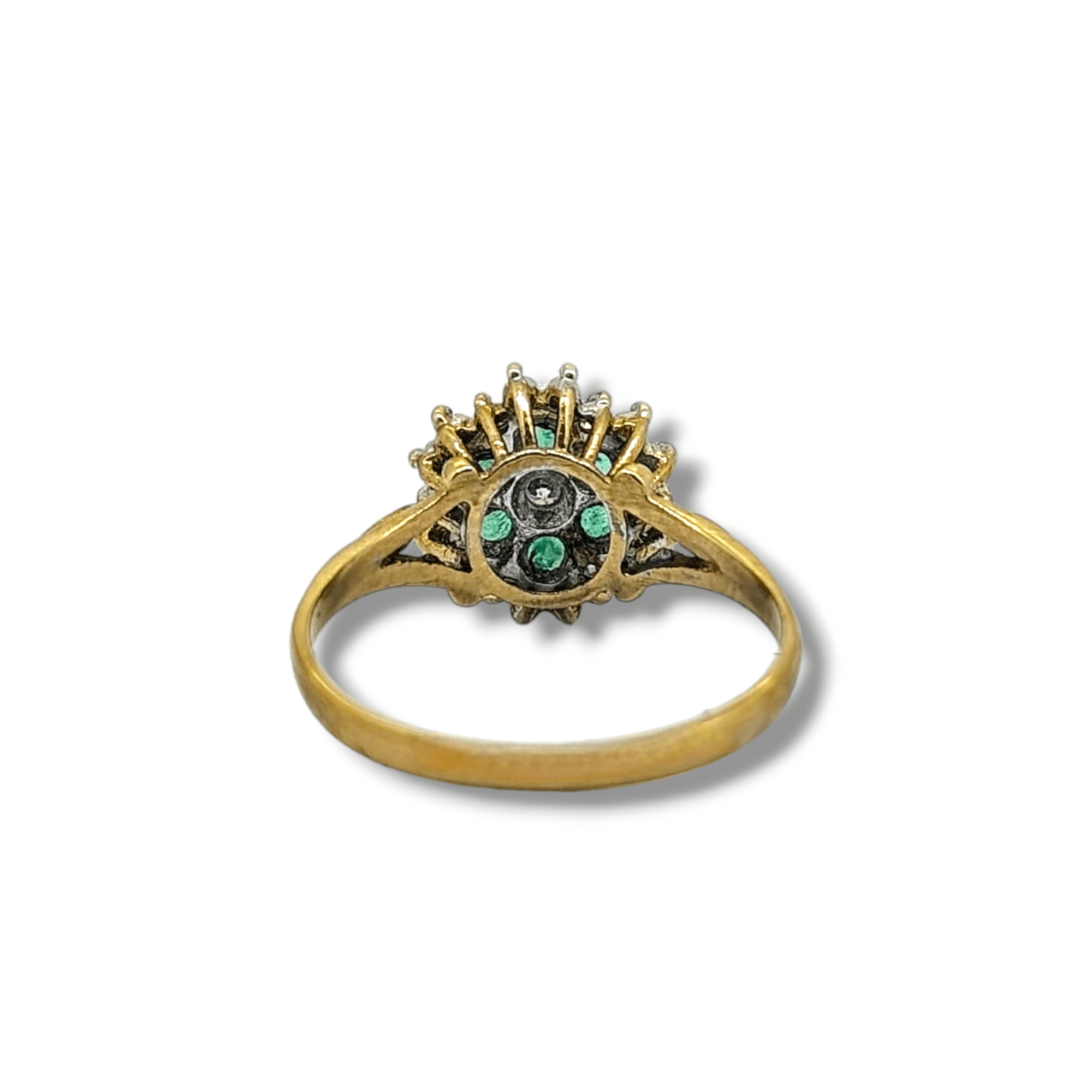 9 Carat Gold Emerald & Diamond Cluster Ring - Image 2