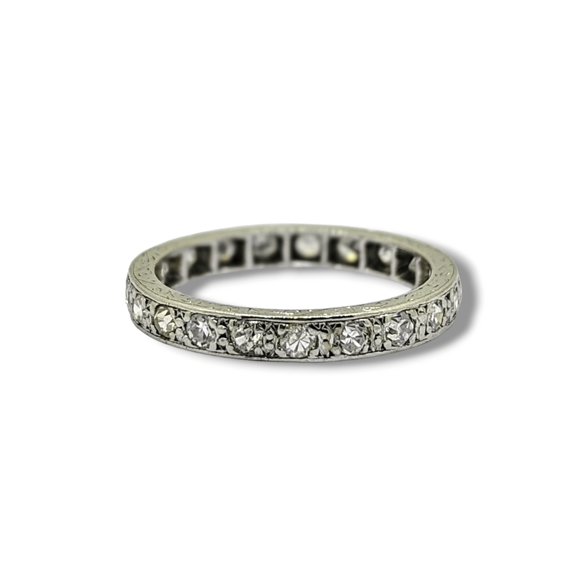 Platinum Art Deco Old Cut Diamond Full Eternity Ring