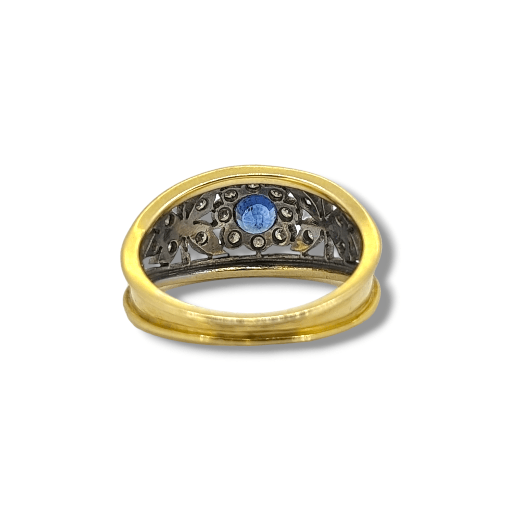 18 Carat Gold Sapphire & Diamond Cluster Ring - Image 2